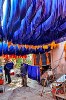 brightly coloured wool in the dyers souk