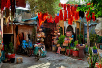 brightly coloured wool in the dyers souk