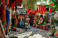 brightly coloured wool in the dyers souk