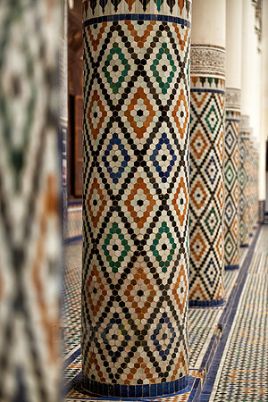 columns in Museum de Marrakech