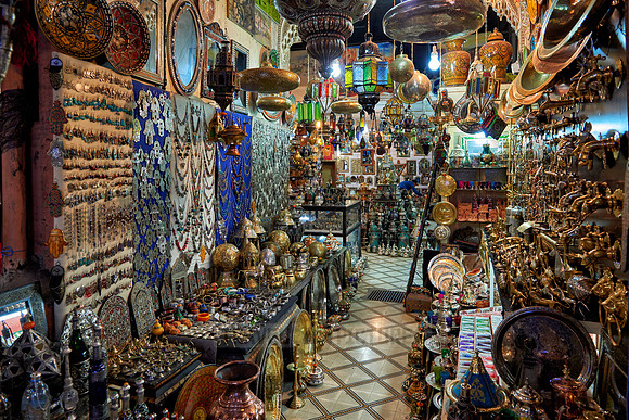 souvenirs on Berber market in Marrakesh
