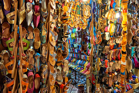 shoes on Berber market in Marrakesh