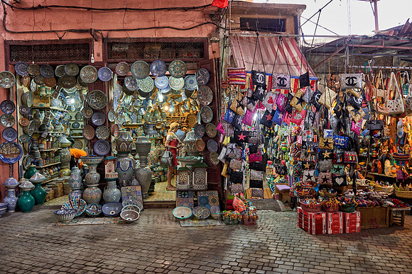souvenirs on Berber market in Marrakesh