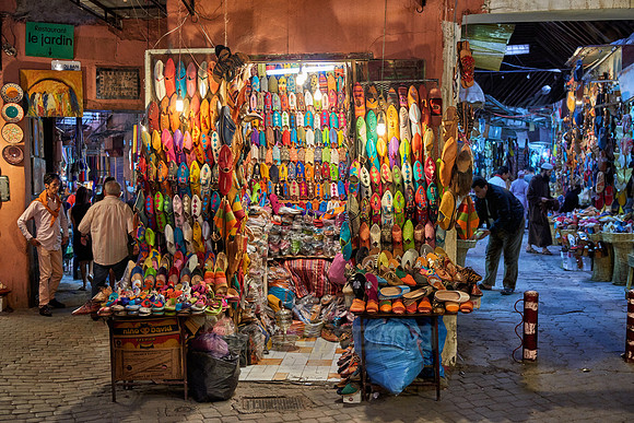 shoes on Berber market in Marrakesh