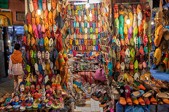 shoes on Berber market in Marrakesh