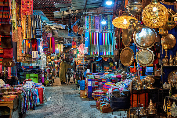 souvenirs on Berber market in Marrakesh