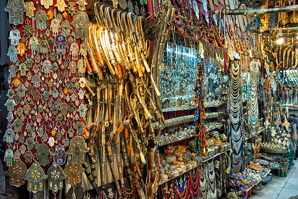 souvenirs on Berber market in Marrakesh