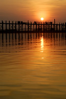 sunset over U Bein Bridge of Mandalay