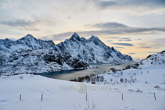 winter landscape from Viewpoint Sortland & Steinsfjorden, Lofoten