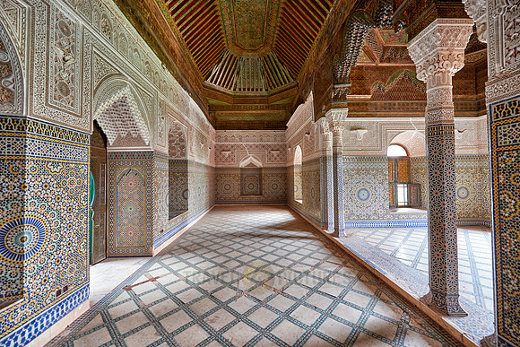 interior view with strong decoration of Telouet