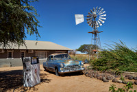 rusty classic car as decoration in Canyon Road House