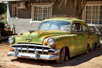 rusty classic car as decoration in Canyon Road House
