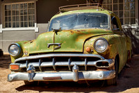 rusty classic car as decoration in Canyon Road House
