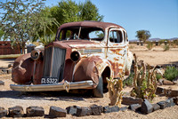 rusty classic car as decoration in Canyon Road House