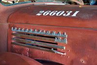 rusty classic car as decoration in Canyon Road House