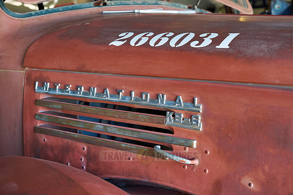 rusty classic car as decoration in Canyon Road House