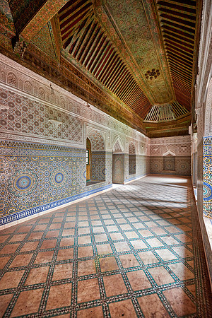 interior view with strong decoration of Telouet