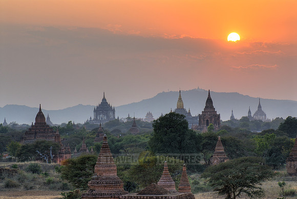 sunset over Bagan