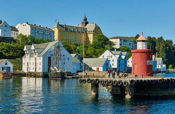 lighthouse at entrance of old harbor