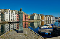 old harbor with historical Art Nouveau buildings