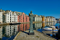 old harbor with historical Art Nouveau buildings