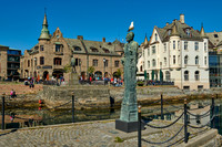 old harbor with historical Art Nouveau buildings