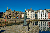 old harbor with historical Art Nouveau buildings