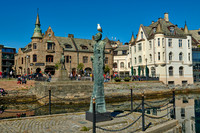 old harbor with historical Art Nouveau buildings