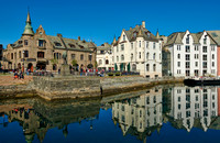 old harbor with historical Art Nouveau buildings