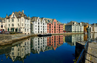 old harbor with historical Art Nouveau buildings