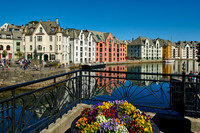 old harbor with historical Art Nouveau buildings