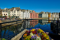 old harbor with historical Art Nouveau buildings