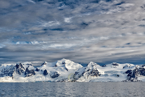 landscape with snow and ice of Prins Karls Forland