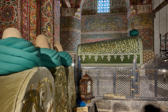 inside shot of Mausoleum and museum of Mevlana Rumi