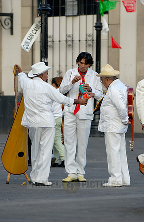 Mariachi musicians meet in the Plaza Garibaldi