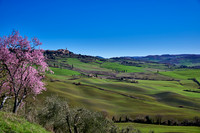 view over landscape of Val de Orcia to Pienza