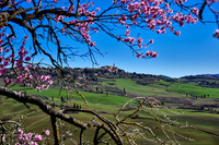 view over landscape of Val de Orcia to Pienza