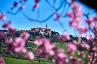 view over landscape of Val de Orcia to Pienza