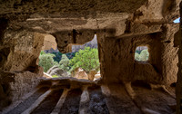 Egritas church with collapsed front wall showing frescos, Ihlara valley