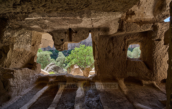Egritas church with collapsed front wall showing frescos, Ihlara valley