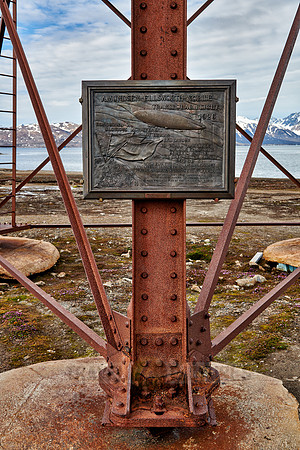 Image panel in Ny-Ålesund commemorates Amundsen's North Pole Expedition