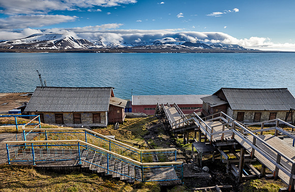 buildings and landscape of Barentsburg