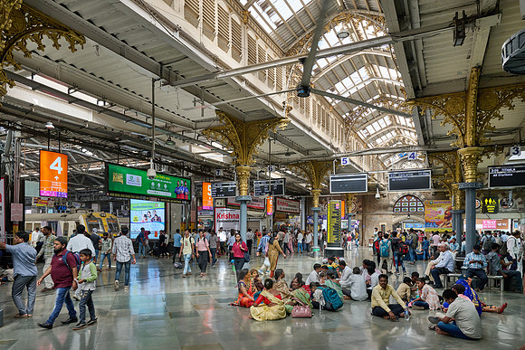 interior shot of Chhatrapati Shivaji Terminus (Victoria Terminus)