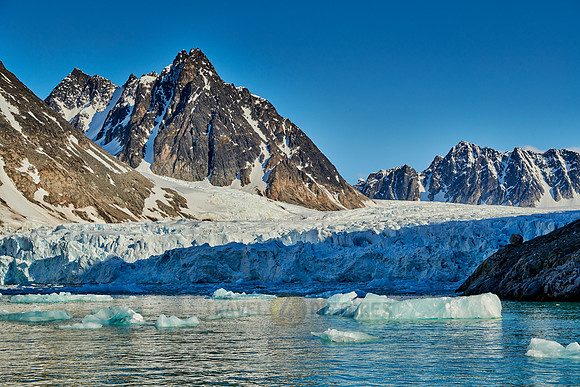 mountains with snow and ice of glacier Miethebreen