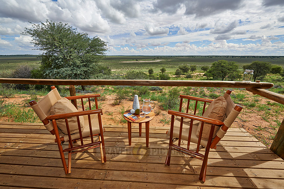 view from private terrace of Polentswa Tented Camp