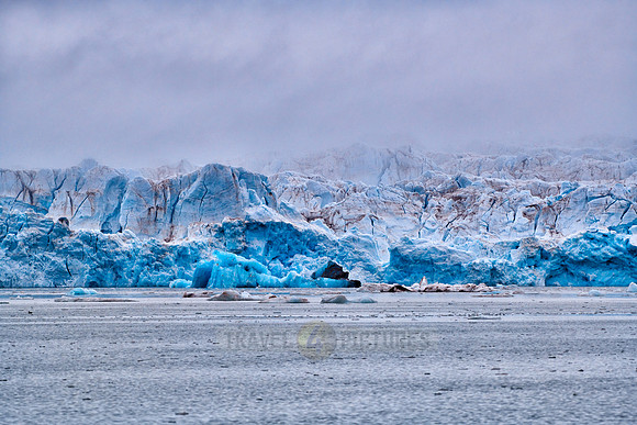 blue ice of Kronebreen or Crown glacier