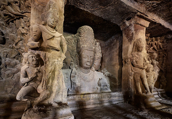 the Eternal Shiva, the Sadashiva, Elephanta caves, Mumbai