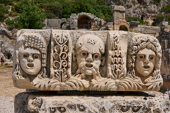 carved stone faces in Myra