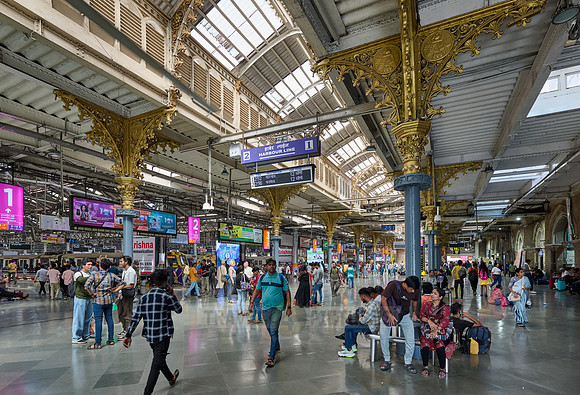 interior shot of Chhatrapati Shivaji Terminus (Victoria Terminus)