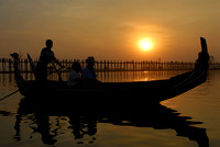 sunset over U Bein Bridge of Mandalay